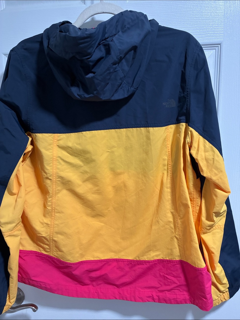 The North Face womanColorblock Hooded Anorak - Navy, Yellow & Pink - Picture 4 of 5